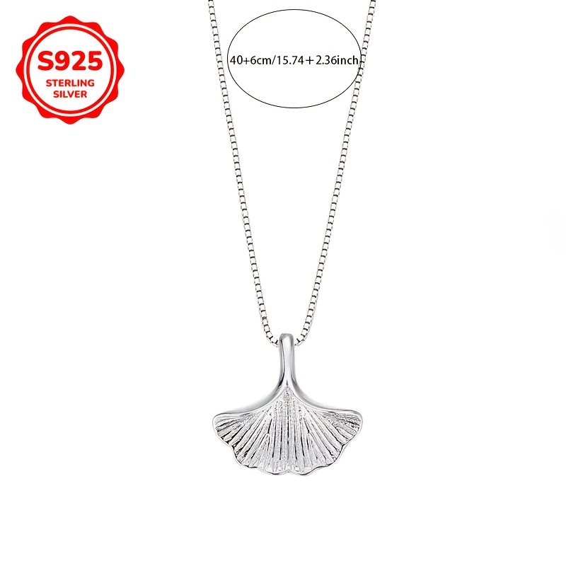 Women's 925 Hypoallergenic Ginkgo Leaf Necklace, Forest Style